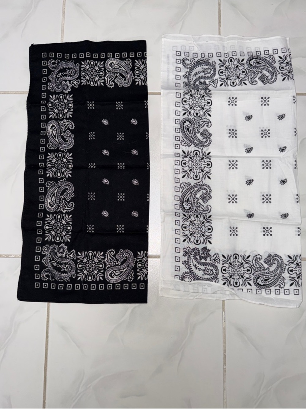 Black and White Paisley Bandana Set